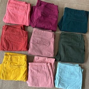 9 pairs of Pixie Pants - Size 6 - Assorted Colored Pants